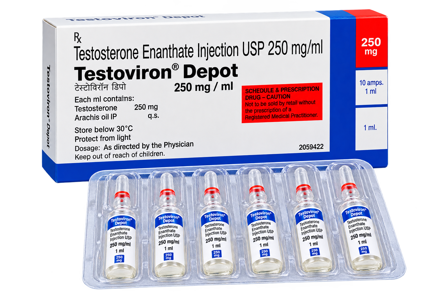Testoviron Depot 250mg/ml - Testosterone Enanthate